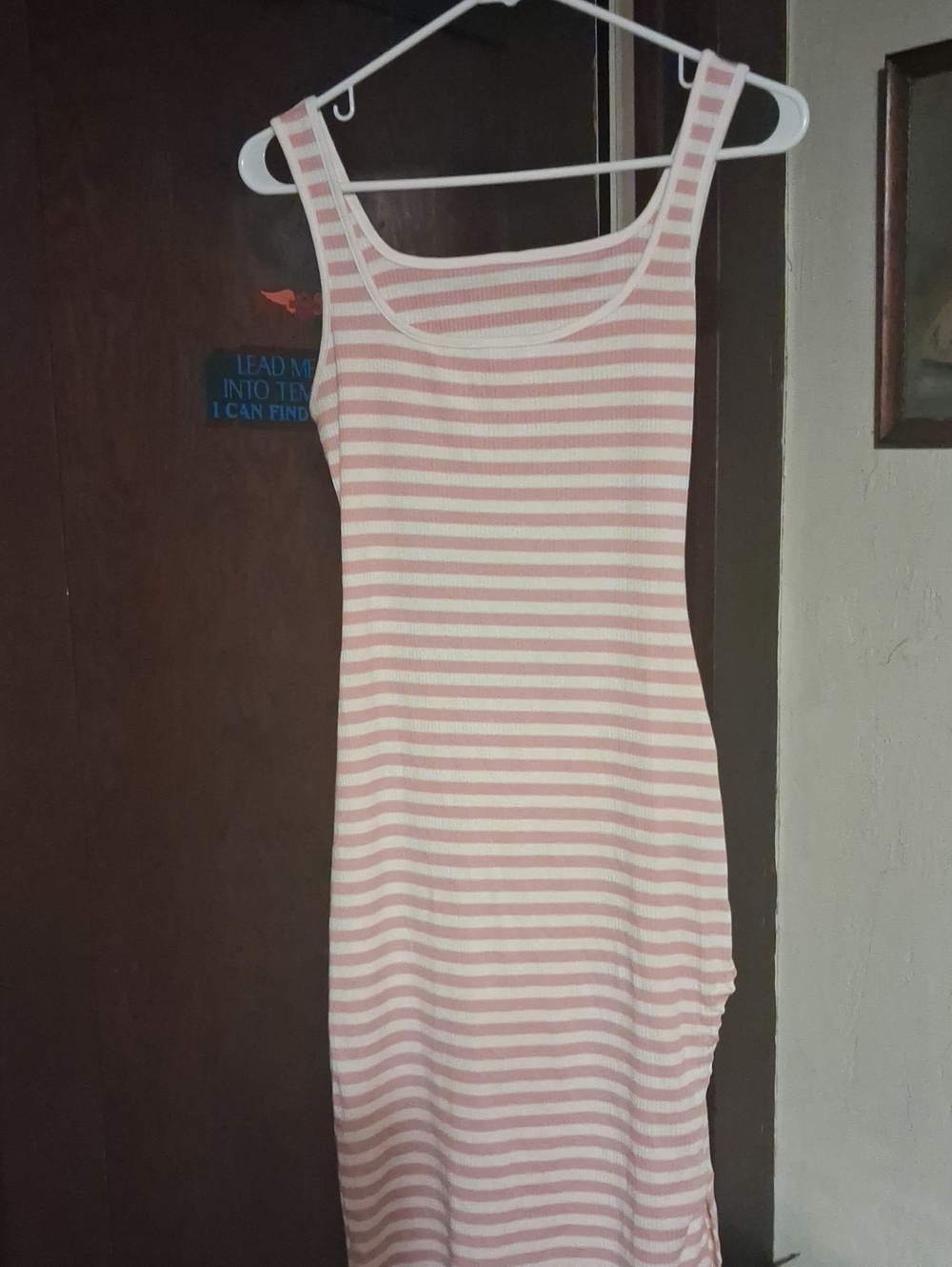 SHEIN: WOMANS Pink & White Striped Tank Sleep Dress